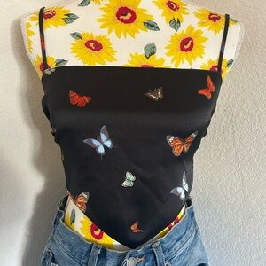 Forever 21 Black Butterfly Print Camisole